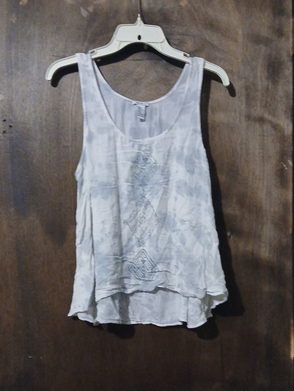 Forever 21 Light Gray Tie-Dye Tank Top